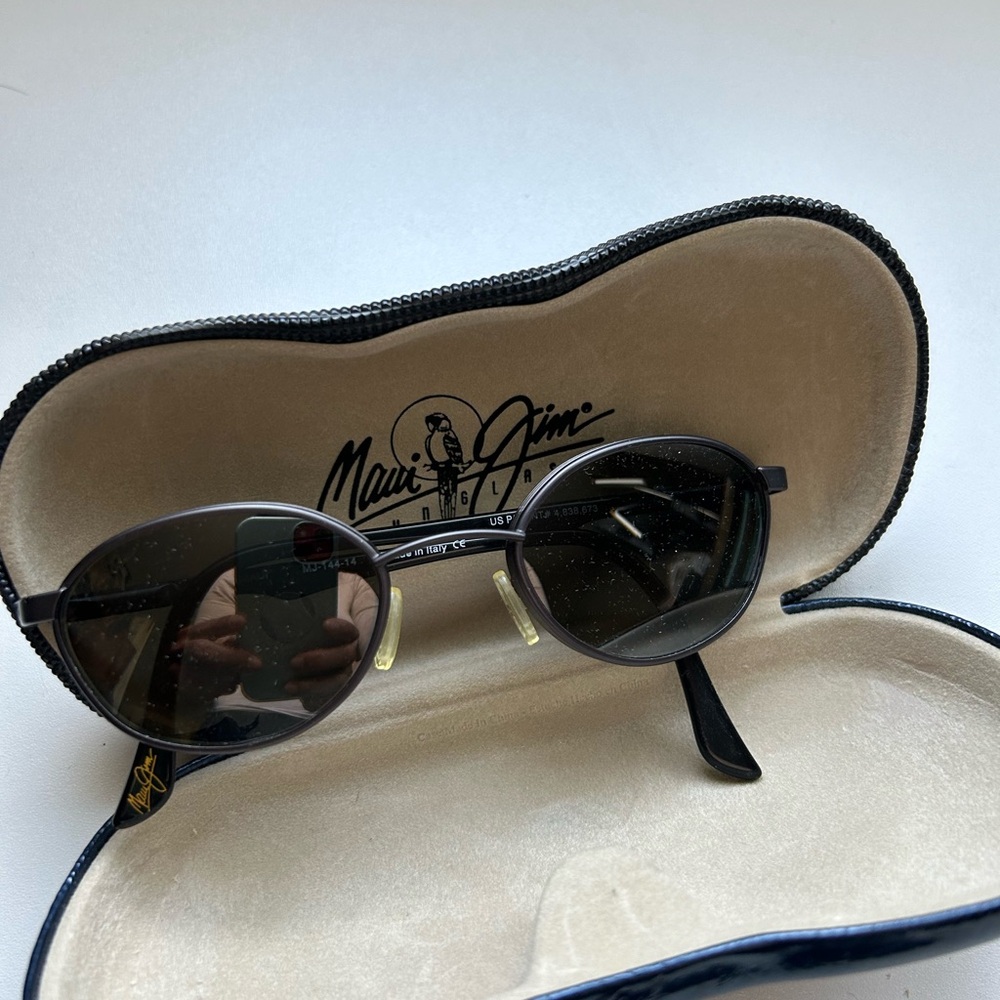 Ultra Rare Maui Jim MJ144-14 Jawa Sunglasses Grey Polarized Lens